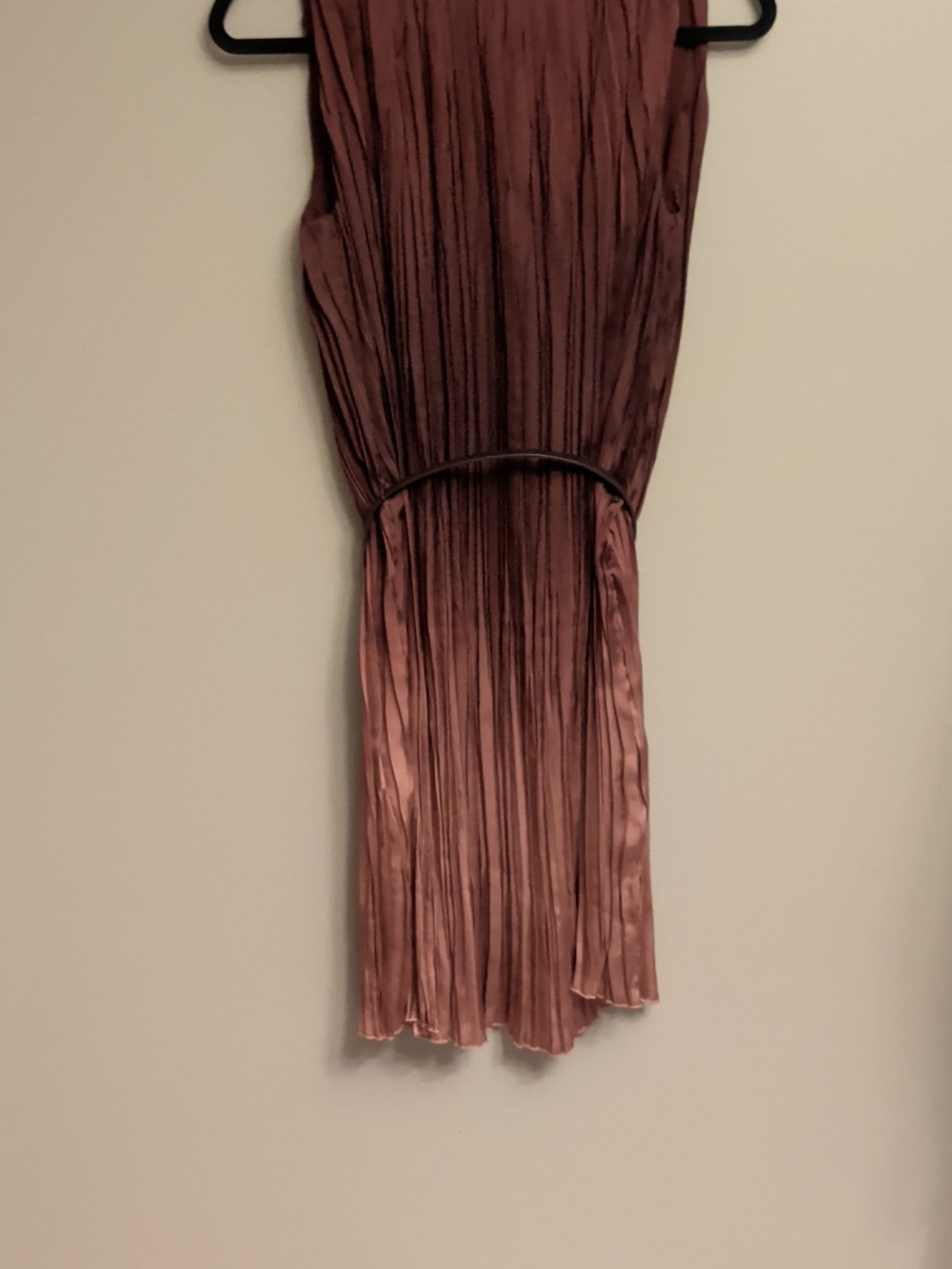 ZARA| Pleated Burgundy Ombre Dress - Sz S/M - Picture 8 of 15